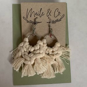 Handmade macrame earrings.